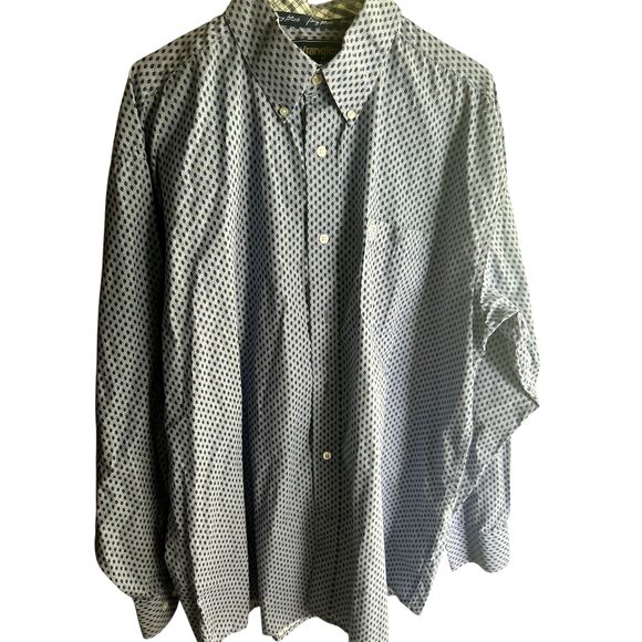 George Strait Collection Wrangler Men size XXL/T Button Down Long‎ Sleeve Blue s - Picture 5 of 5